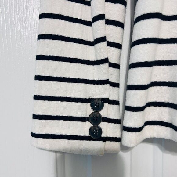 EUC Knit Old Navy Blazer Small Ivory and Black Stripes casual Business - Picture 3 of 5